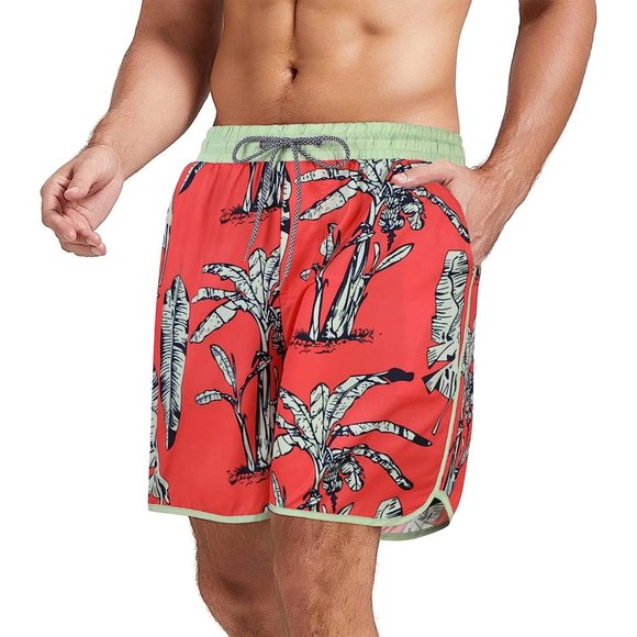 Swim Trunks Quick Dry Bathing Suit for Men with Compression Liner - Picture 2 of 4